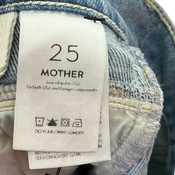 MOTHER Peg Jeans Size 25 High Waist Cropped Pleated Straight Leg Women’s - Picture 10 of 14